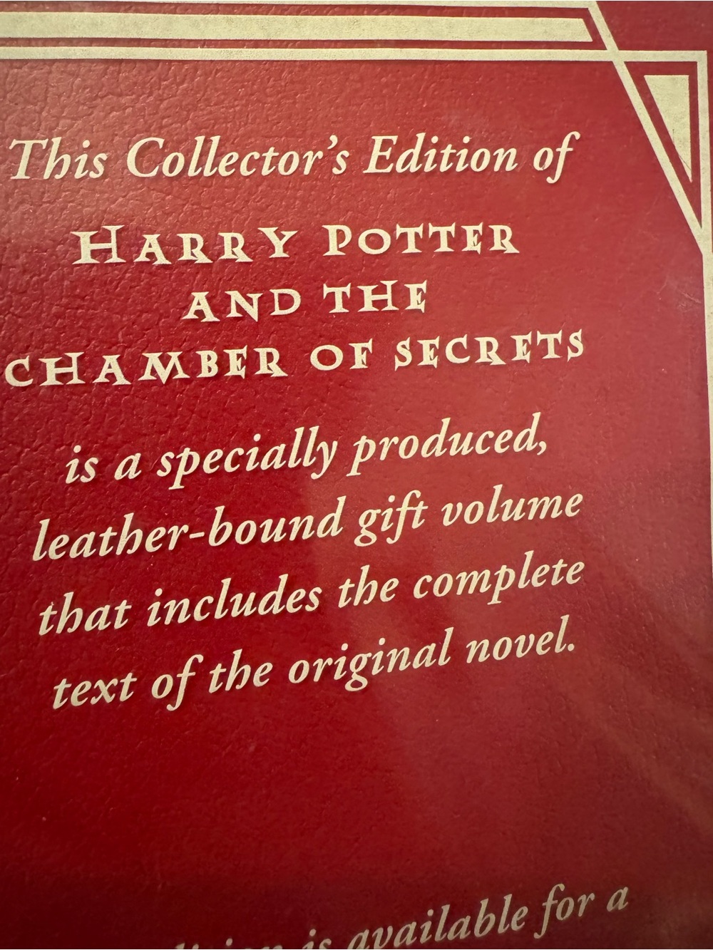 Harry Potter and the Chamber of Secrets Collector's Edition - Red Leather NWOTs